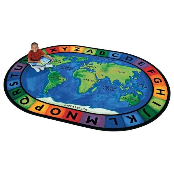 Carpets For Kids Carpets For Kids 4106 Circletime A Round The World 6.75 ft. x 9.42 ft. Oval Carpet 4106 - main